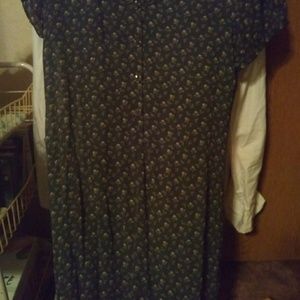 Olive green long dress with built in green slip